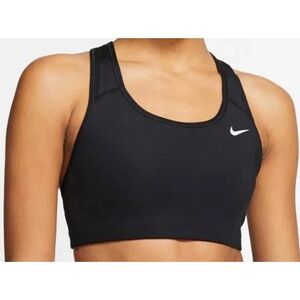 Nike Women's Nike Swoosh Sports Bra Black Dri-FIT Racerback Medium BV3630-010